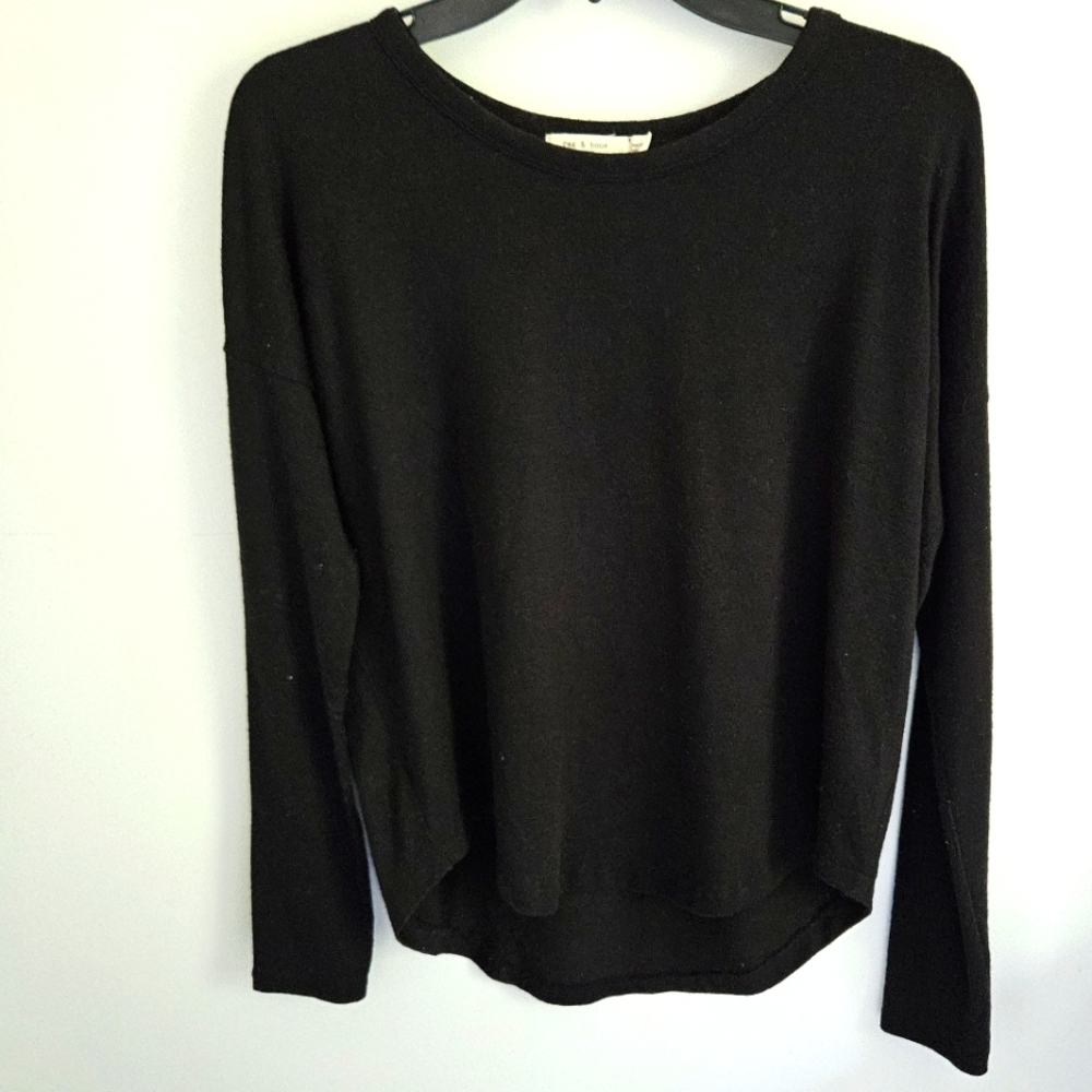 Rag And Bone Black Sweater Lightweight Crewneck